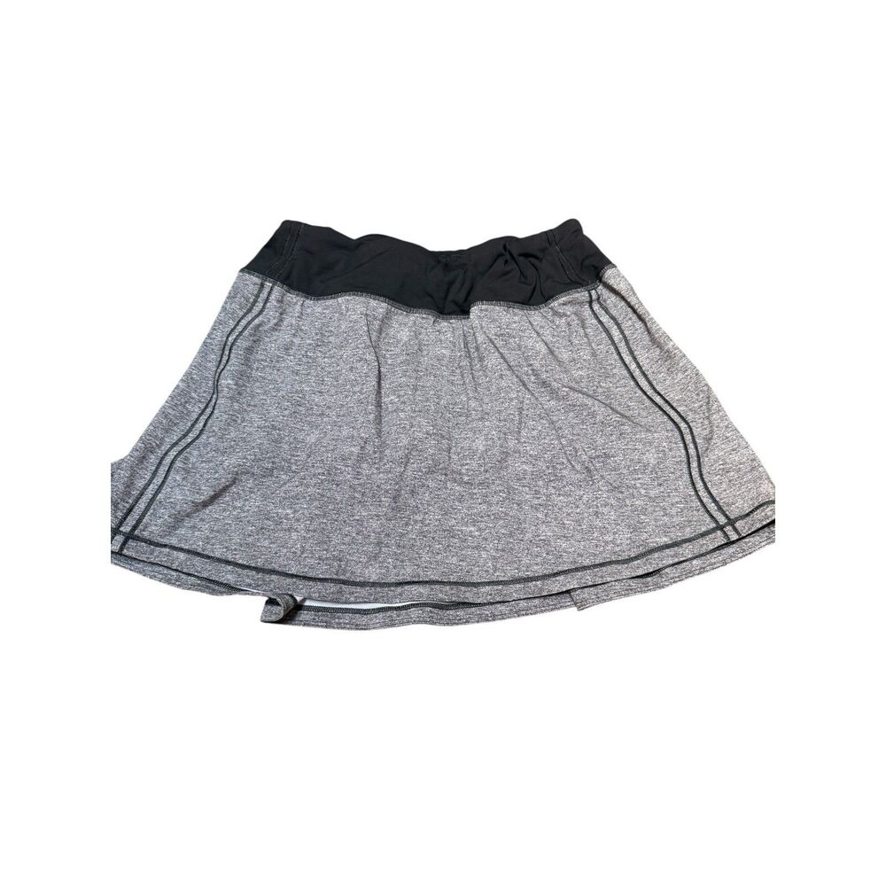 Lululemon Pace Rival Skirt Skort Sz 4 Gray Black Heather Luxe